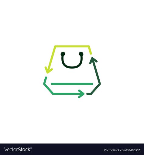 Shopping bag recycle logo icon Royalty Free Vector Image