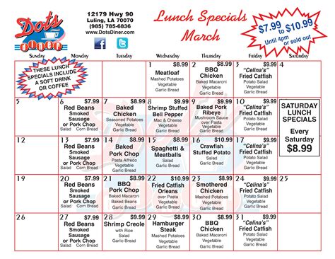 Dots Diner 24 Hour Restaurant Daily & Lunch Specials