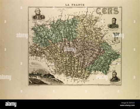 MAP OF CERS 1896 FRANCE Stock Photo - Alamy