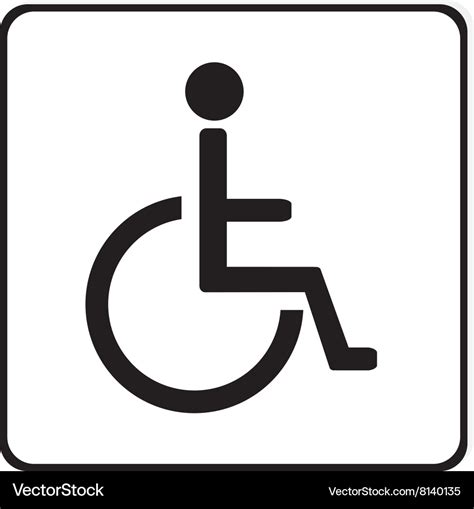 Disabled handicap sign Royalty Free Vector Image