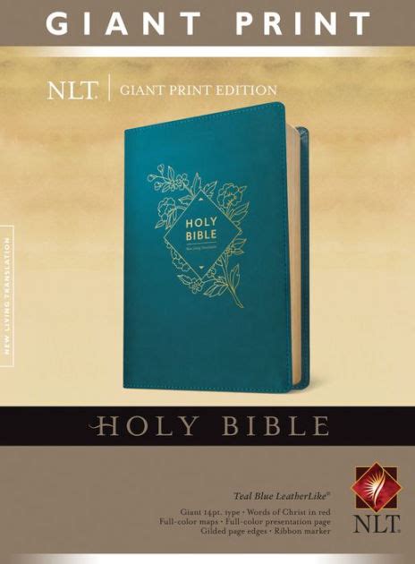 Holy Bible, Giant Print NLT (LeatherLike, Teal Blue, Red Letter) by ...