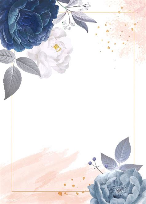 Blue roses themed card template vector | premium image by rawpixel.com / Minty | Flower ...