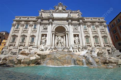 Trevi Fountain Architecture Style Building Photo Background And Picture ...