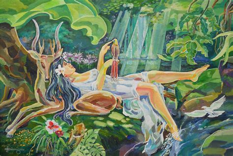 Maria Makiling oil on canvas 16" x 24" by J.Bulaong 2012 | Philippines ...