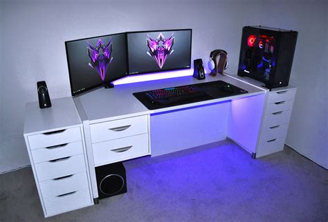 ultimate RGB PC gaming setup with alex drawers | Pc gaming setup, Gaming room setup, Gaming setup