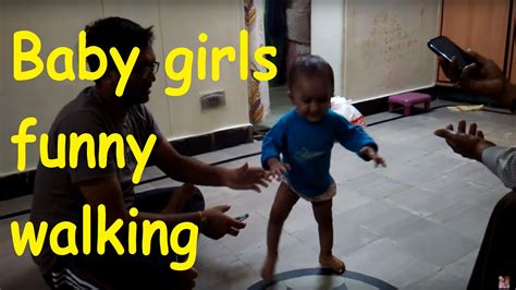 Baby girls funny walking - YouTube