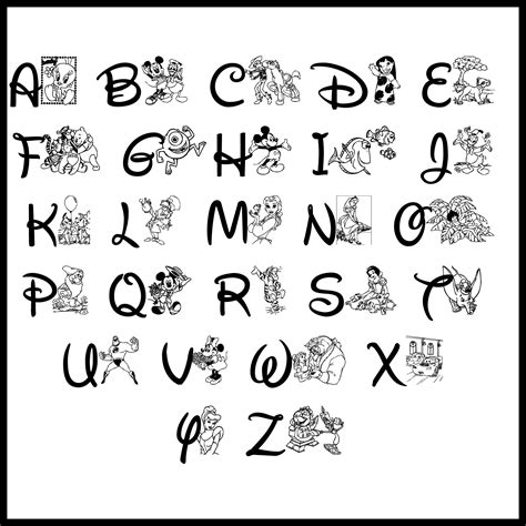 Alphabet Disney Font - 10 Free PDF Printables | Printablee