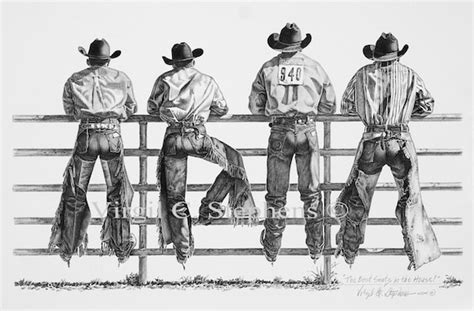 Cowboy Art the Best Seats in the House 11x16 Pencil Drawing - Etsy