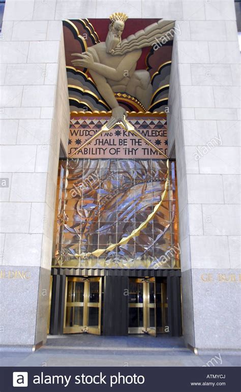 Art Deco entrance to Rockefeller Center, New York City, USA Stock Photo ...