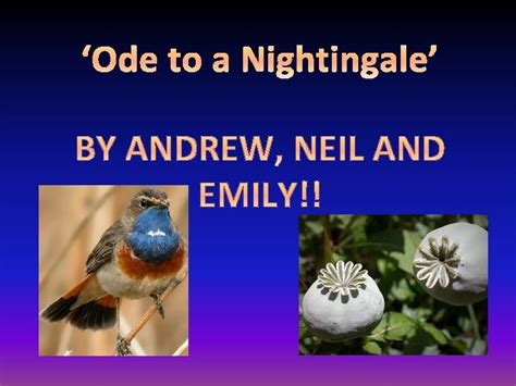 Ode to a Nightingale Summary First stanza The