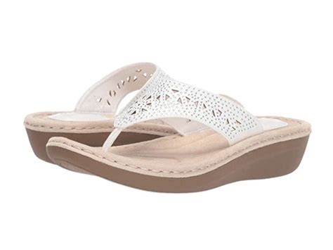 Mountain Sole - Mountain Sole Womens Size 10 Slip-On Comfort Embellished Wedge Sandals, White ...