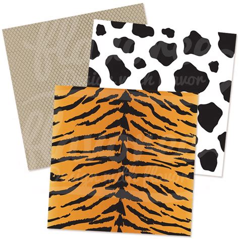 Digital Scrapbook Paper Pack ANIMAL PATTERNS Cow Snack Tiger Giraffe ...