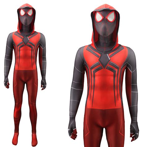 Miles Morales Crimson Cowl Suit Cosplay Marvel's Spider-Man PS5