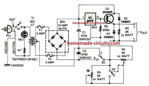 Lm317t Voltage Regulator Circuit - Circuit Diagram