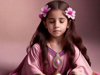 A little girl in a pink dress sitting on the floor Image & Design ID ...