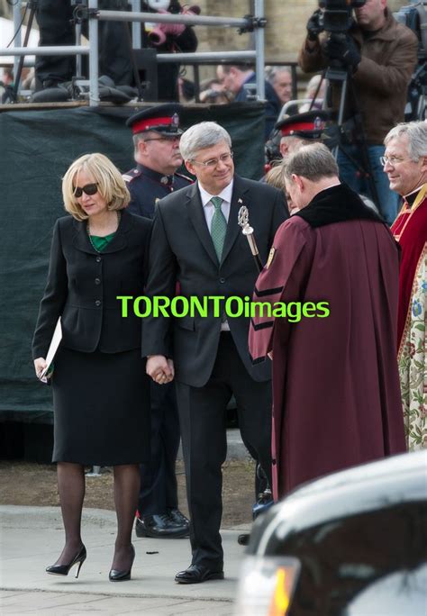 Stephen Harper and wife Laureen after the service: Image can be license ...