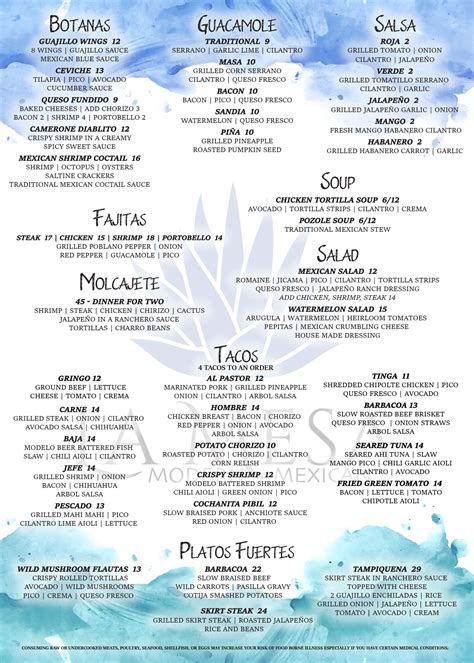 Menu – La Mesa Modern Mexican