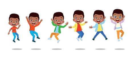 happy school kids jump vector illustration isolated 26967756 Vector Art ...