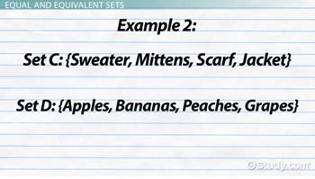 Equal vs. Equivalent Set | Overview & Example - Lesson | Study.com