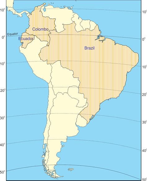 South America Map With Equator And Countries