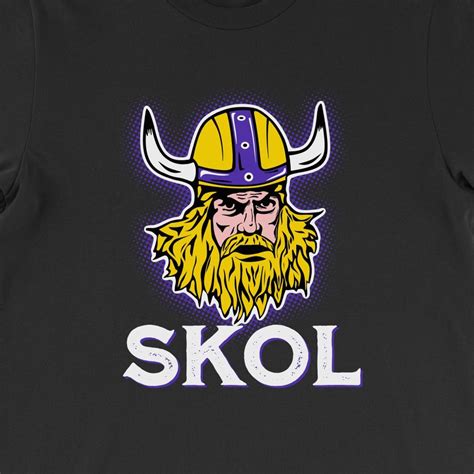 Skol Vikings T-shirt Nordic Scandinavian Warrior Mens Womens Short ...