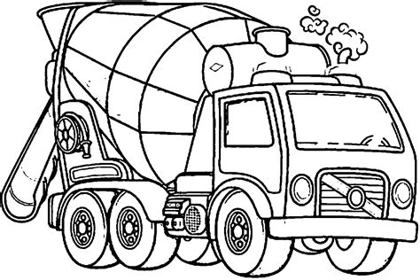 Cement Truck Coloring Page - Coloring Home