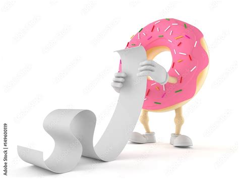 Donut character with list Stock Photo | Adobe Stock