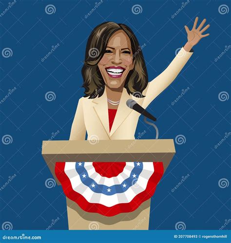 Caricature Of Kamala Harris, First Female And First Black Vice President Of The United States ...