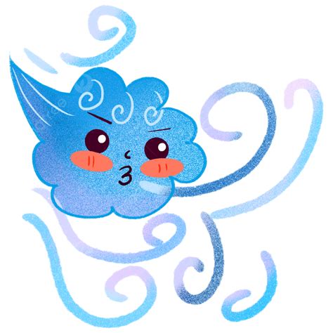 Gale PNG Picture, Cute Windy Weather Illustration, Cartoon Gale, Wind ...