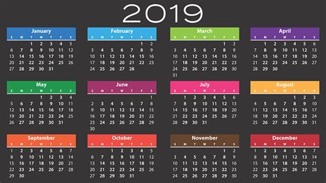 Calendar 2019 Agenda · Free vector graphic on Pixabay