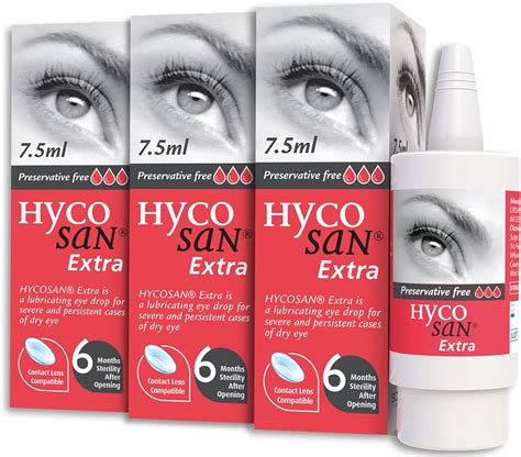 Hycosan Extra - Triple Pack - Preservative Free Eye Drops - Sodium ...