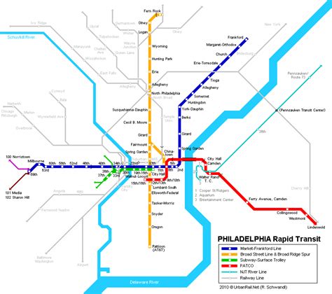 Mapa del Metro de Filadelfia para Descarga | Mapa Detallado para Imprimir