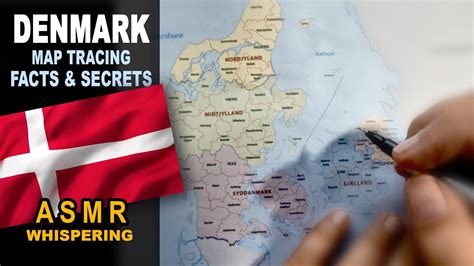 ASMR geography facts: Tracing DENMARK map outline with regions best ...