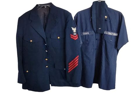 VINTAGE US COAST GUARD UNIFORM AND FLAG | #4631745480