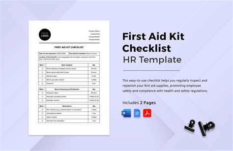 First Aid Kit Checklist HR Template in Word, PDF, Google Docs - Download | Template.net