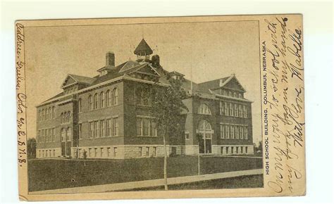 Postcard Columbus Nebraska NE High School Building 1906