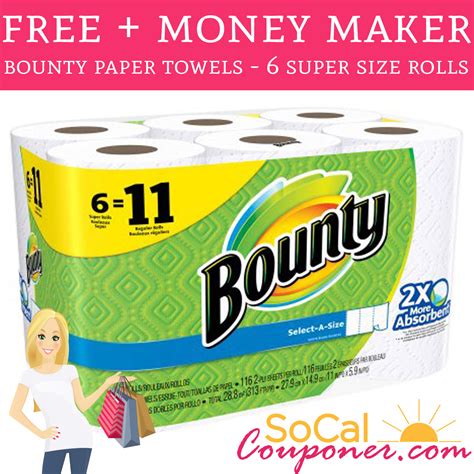 RUN!! FREE + $1.21 Money Maker Bounty Paper Towels – After Cash Back! - Deal Hunting Babe