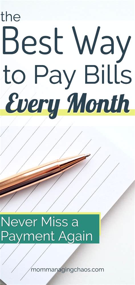 The Best Way to Pay Bills Every Month | Monthly budget, Budgeting, Paying bills