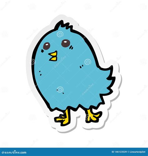 Sticker of a Cartoon Bluebird Stock Vector - Illustration of character, quirky: 146123539