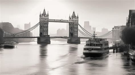 Premium AI Image | tower bridge black and white