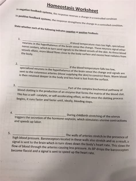 ️Homeostasis Feedback Worksheet Free Download| Goodimg.co