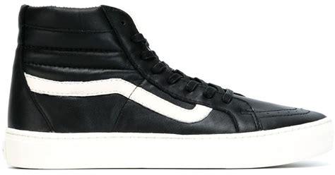 Vans Leather Hi-top Sneakers in Black for Men | Lyst