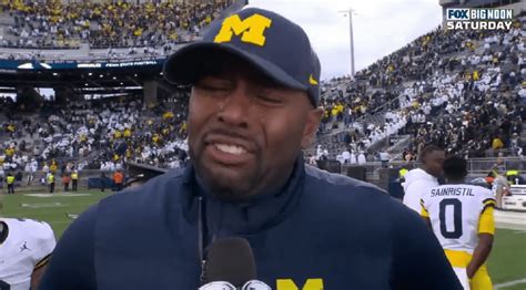 Michigan interim coach Sherrone Moore broke down in tears during NSFW ...