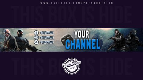 Gaming Youtube Banner PSD Template by pcesardesign on DeviantArt