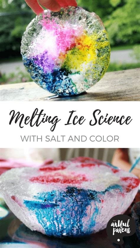 Melting Ice Science Experiment with Salt & Liquid Watercolors