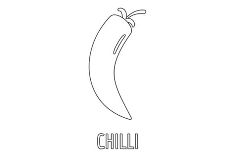 Chilli Pepper Icon, Outline Style. Graphic by anatolir56 · Creative Fabrica