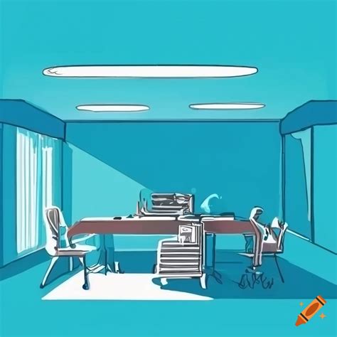 Vector art of an it company office space on Craiyon