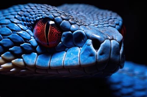 Premium AI Image | Blue viper snake closeup