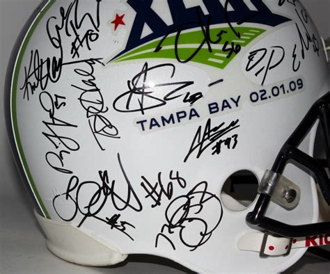 2008 Cardinals "Super Bowl XLIII" Full-Size Helmet Signed by (28) with Kurt Warner, Matt Leinart ...