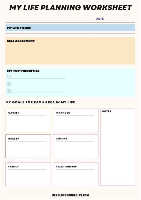 12 Printable Life Planning Worksheets & Templates (2022)